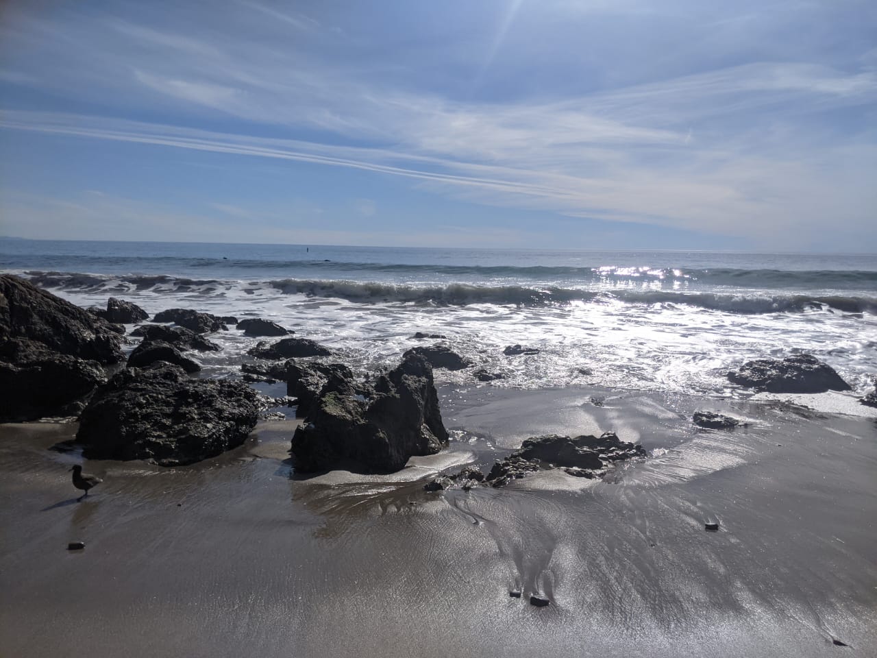 Rocky beach shoreline